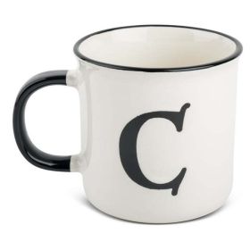 Thyme & Table Monogram C Stoneware Coffee Mug 16oz, White