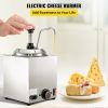 VEVOR Cheese Dispenser with Pump, 2.6Qt Capacity Nacho Cheese Warmer with Pump, 650W Hot Fudge Warmer, Stainless Steel Hot Cheese Dispenser for Hot Fu