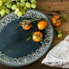 Better Homes & Gardens Teal Medallion Oval Serve Platter