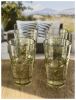 Palm Tree Design Acrylic Glasses Drinking Set of 4 Hi Ball (20oz), Plastic Drinking Glasses, BPA Free Cocktail Glasses, Drinkware Set, Plastic Water T