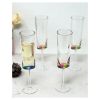 Oval Halo Plastic Champagne Flutes Set of 4 (4oz), Unbreakable Mimosa Glasses Plastic Champagne Glasses, Acrylic Wedding Champagne Flutes