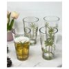 Palm Tree Design Acrylic Glasses Drinking Set of 4 Hi Ball (20oz), Plastic Drinking Glasses, BPA Free Cocktail Glasses, Drinkware Set, Plastic Water T