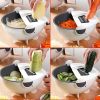 1Set Cutting And Draining Basket; Multifunctional Vegetable Cutting Artifact; Household Potato Shredded Slices Tools; Kitchen Vegetable Cutting And Dr