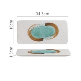 New Rectangular Ceramic Japanese Sushi Platter (Option: Big-Green ink)