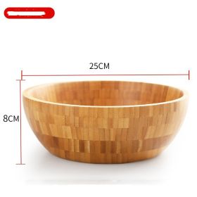 Household Salad Wooden Bowl Stirring Chinese Medicine Mask Bamboo Bowl Bamboo Wooden Large And Noodles Wooden Basin Lettering (Option: Large Size)