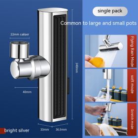 Kitchen Faucet Splash-proof Water Universal Sprinkler (Option: Third Gear Silver)