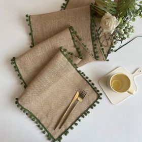 Table Decoration Jute Table Flag (Color: Green)