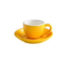 Espresso Cup American Style Porcelain Set (Option: Yellow-75ML)