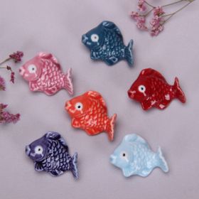 Japanese-style Chopsticks Shelf-year Fish Ceramic Ornaments (Option: Mixed Colors)