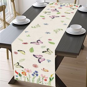 Linen Table Runner Pastoral Flowers Dining Decoration Tablecloths (Option: 05-33cm 183cm)