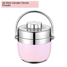 Insulated Lunch Box Portable Insulated Barrel (Option: Food Grade 304 15L-Pink)