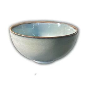 Retro And Old Stoneware Porcelain Color Glaze Relief Household Instant Noodle Bowl (Option: K)