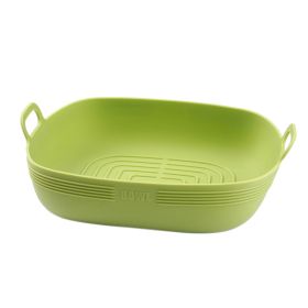 Air Fryer Bowl Silicone High Temperature Resistance (Option: Square Green)