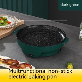 Takeaway Electric Baking Pan Mini Electric Griddle Household Non-stick Barbecue Oven Ingredients Supermarket Plate (Option: Dark Green-26cm-EU)