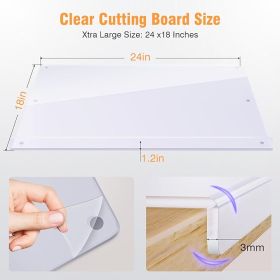 Acrylic Cutting Boards For Kitchen Counter, Clear Cutting Board 1816 For Countertop With 3cm Lip, Anti-Slip Transparent Chopping Board For Countertop (Option: 24INCH18INCH)