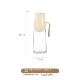 Glass Oiler Oil Filling And Pouring Oil Leak-proof Automatic Opening And Closing Soy Sauce And Vinegar Oil Tank Oil Bottle (Option: Premium)