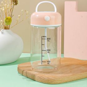 Automatic Shaker Rechargeable Portable Quiet Milkshake Cup Electric Shake Bottle Leak-proof Blending Milk Cup Kitchen Gadgets (Option: Pink 380ml Plastic Cup-Battery Type)