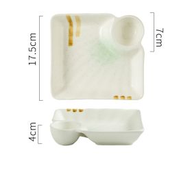 Japanese Creative Ceramic Dumpling Special Plate Comes With Vinegar Plate (Option: Beginning of spring)