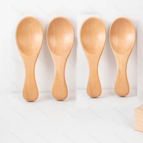 4Pcs Mini Wooden Spoons; Small Spice Condiment Spoon; Sugar Tea Coffee Scoop; Short Handle Wood Spoon; Jam Mustard Ice Cream Wood Spoons; Kitchen Gadg (Color: Color #2)