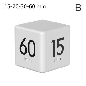 Digital Display Alarm Clock Time Management PP Cube Shape Countdown Homework Study Timer Kitchen Timers for Daily Life (Ships From: China, Color: White)
