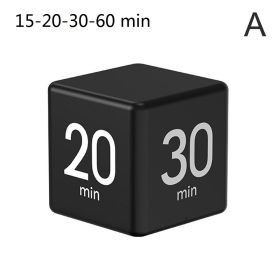 Digital Display Alarm Clock Time Management PP Cube Shape Countdown Homework Study Timer Kitchen Timers for Daily Life (Ships From: China, Color: Black)