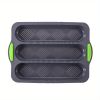 1pc; Silicone Baguette Pan; French Bread Baking Pan; Perforated 3 Loaves Baguettes Bakery Tray; Baking Tools; Kitchen Gadgets; Home Kitchen Items