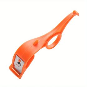 1pc, Portable Fruit Peeler, Stainless Steel Ring Pear Orange Kiwi Peeling Knief, Multi-functional Potato Vegetable Kitchen Dining Tool (Color: Orange)