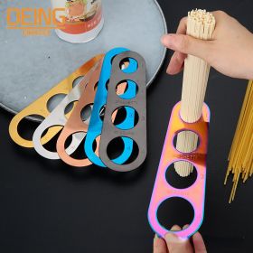 Stainless Steel Spaghetti Measurer Pasta Noodle Measure Cook Kitchen Cake Ruler Tapeline Free Measuring Tool (Color: Black)