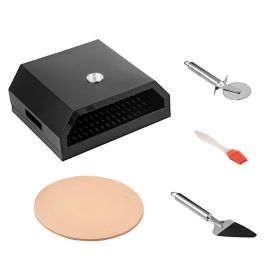 Family Traving And Party Outdoor Camp Portable Stainless Steel Pizza Oven With Kit (Color: Black, size: 12")