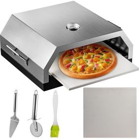 Family Traving And Party Outdoor Camp Portable Stainless Steel Pizza Oven With Kit (Color: Silver, size: 12")