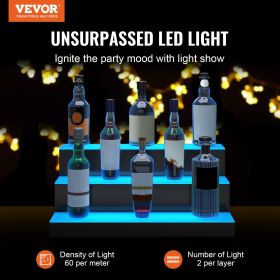 VEVOR LED Lighted Liquor Bottle Display Bar Shelf RF & App Control (Layers: 3 Layers, size: 24 Inches)