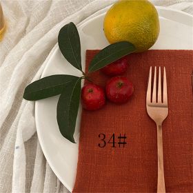 Party Dining-table Decoration Raw Edge Placemat (Option: 34 Brick Red-42x 42cm)