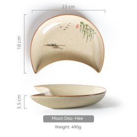 Household Ceramic Moon Platter Tableware (Option: Willow Plate)