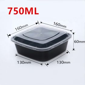 10pcs Disposable Plastic Food Containers Fruit Salad Bento (Option: D 10PCS 750ML)