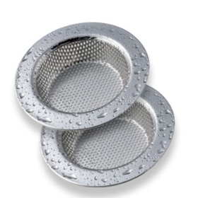 Kitchen Sink Stainless Steel Filter Drain Tank Strainer Round Hole Sieve Household (Option: 2pc)