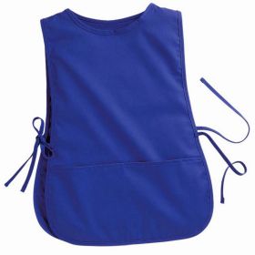 Women's Round Neck Pocket Strap Protective Vest Solid Color Household Vest Apron (Option: Dark Blue-XXL)